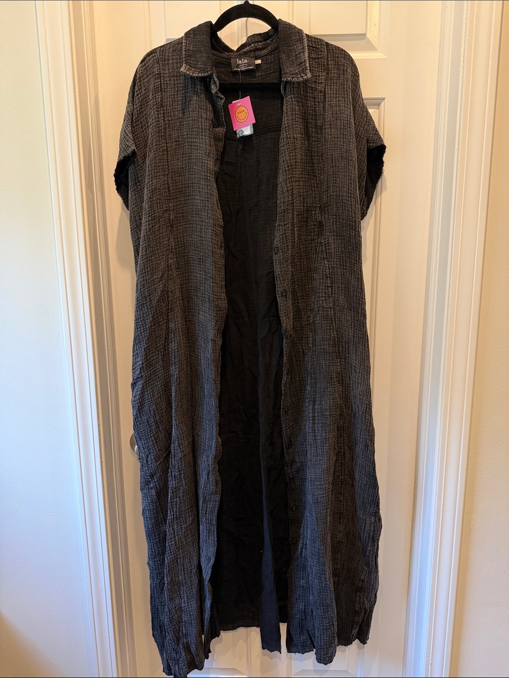 Dressed in Lala California Cool Oversized Maxi Dress Black Mineral Wash medium - Picture 5 of 10